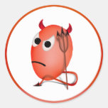 Frowning Little Devil'ed Egg Sticker