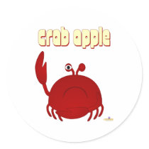 Frowning Red Crab Crab Apple stickers by animalacres Frowning Red Crab Crab Apple stickers