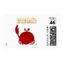 Frowning Red Crab Craboholic postage by animalacres Frowning Red Crab Craboholic postage