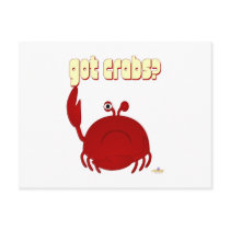 Frowning Red Crab Got Crabs postcards