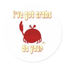 Frowning Red Crab I've Got Crabs Do You stickers