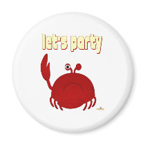 Frowning Red Crab Let's Party magnets by animalacres Frowning Red Crab Let's Party magnets