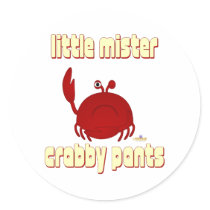 Frowning Red Crab Little Mister   Pants stickers