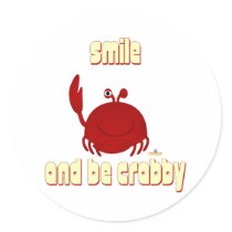 Frowning Red Crab Smile And Be   stickers