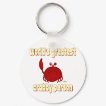 Frowning Red Crab World's Greatest Person keychains by animalacres Frowning Red Crab World's Greatest Person keychains