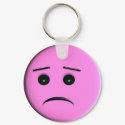 Frowny Face - Pink - Customized keychains by kahmier Frowny Face - Pink - Customized keychains