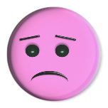 Frowny Face - Pink Fridge Magnets