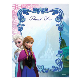 Frozen  Anna and Elsa Birthday Thank You Invite