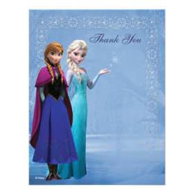 Frozen Anna and Elsa Snowflake Thank You Custom Invitation