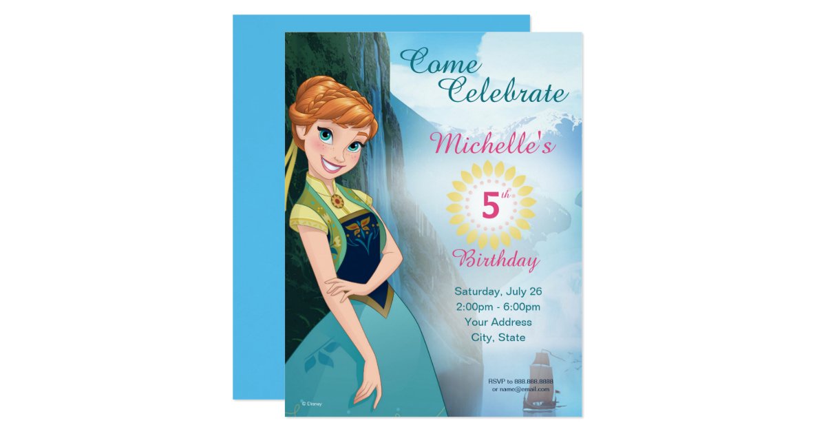 Frozen Anna Birthday Party Invitation | Zazzle