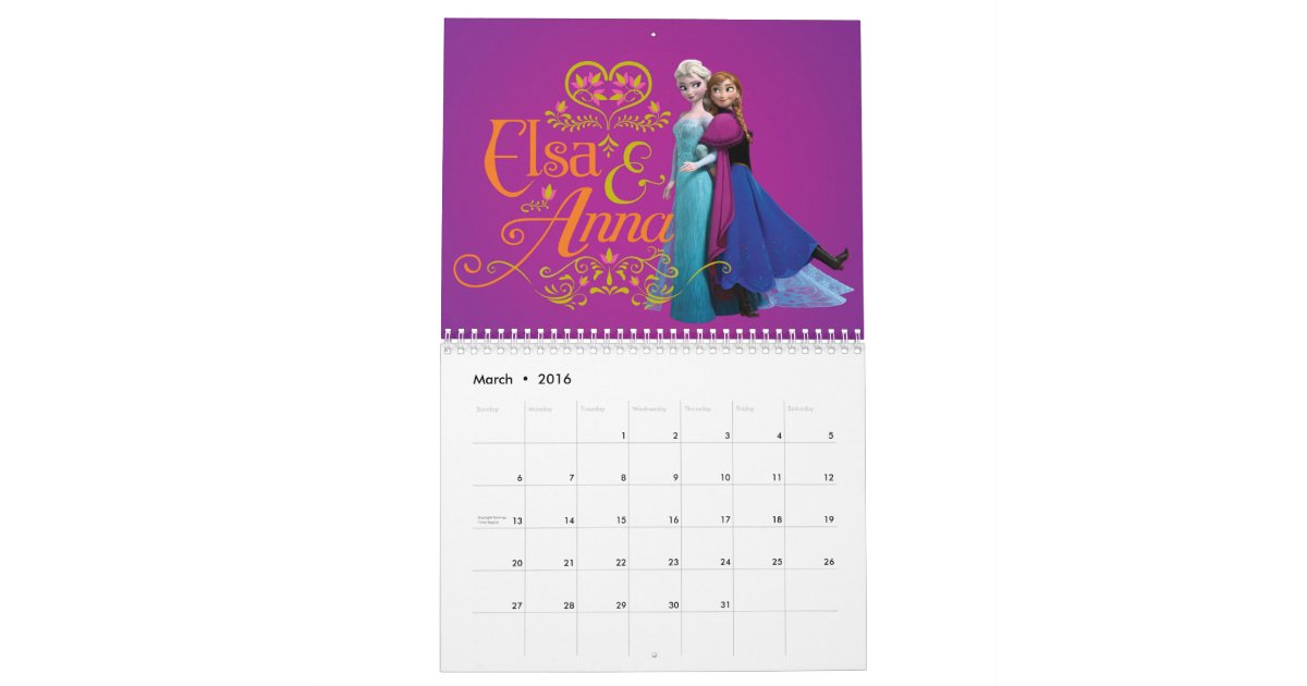 Frozen Anna, Elsa, Kristoff and Olaf Calendar Zazzle