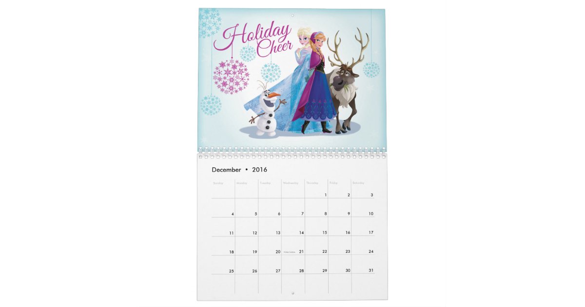 Frozen Anna, Elsa, Kristoff and Olaf Calendar Zazzle