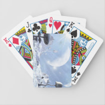 Frozen Blue Alien Landscape playing cards