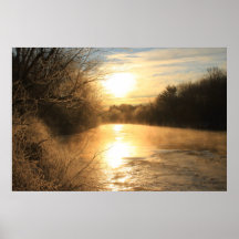 Frozen Fog at Sunrise, Ashuelot River Posters