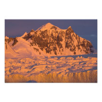 frozen glacial mountain landscape along the
