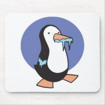 frozen icicle penguin mousepads