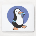 frozen icicle penguin mouse pad
