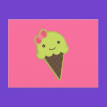 Frozen Kawaii in a Cone postcards