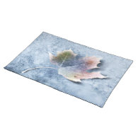 Frozen Leaf on Ice Placemats