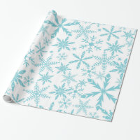 Frozen Snowflakes Holiday Gift Wrap / Blue White