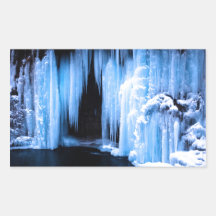 Frozen Waterfall Rectangular Stickers