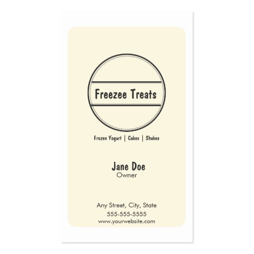 Frozen Yogurt Customer Loyalty Business Card (back side)