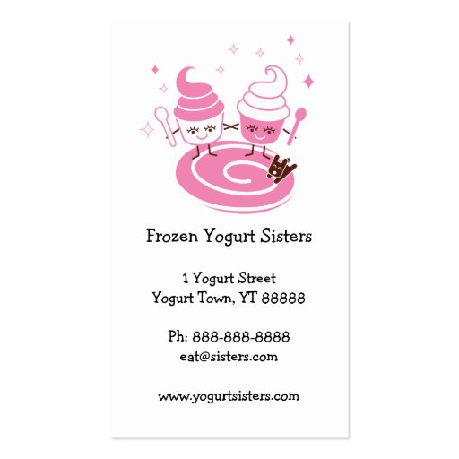 Frozen Yogurt Sisters Business Card