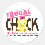 Frugal Chick Round Sticker