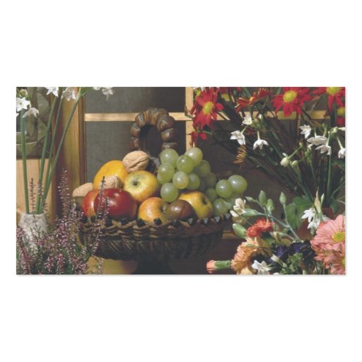 Fruit and flower arrangements business cards (back side)