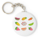 Fruit and vegetable shaped gummy candy key chain