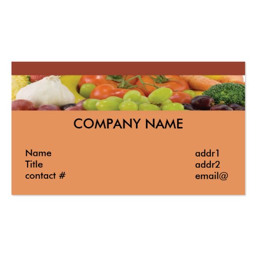 fruit and vegetable strip business card template (front side)