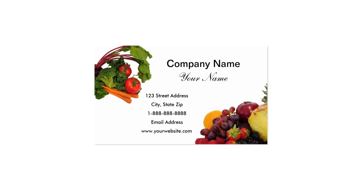 Fruit And Vegetables 2 Business Cards 