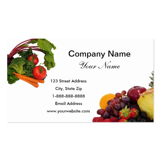 Fruit and Vegetables 2 Business Cards (front side)