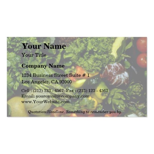Fruit and vegetables business cards (front side)