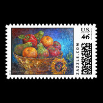 Fruit Basket Painting Art - Multi stamps