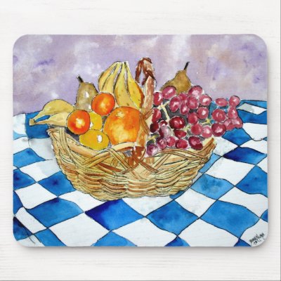 Kitchen Art Fruit Basket Still Life Mouse Pad