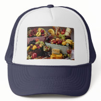 Fruit baskets, mixed fruit and cheeses trucker hats