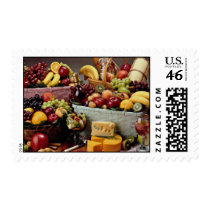 Fruit baskets, mixed fruit and cheeses postage stamps