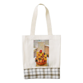 Fruit bowl painting zazzle HEART tote bag