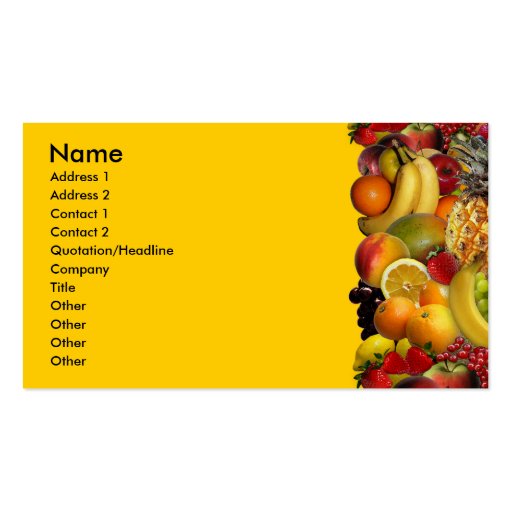 Fruit Business Card Templates (front side)