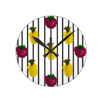Fruit Clock Stripes wall clocks