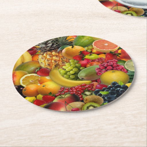 Fruit Coasters Round Paper Coaster Zazzle