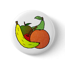 fruit design pinback button