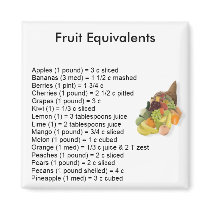 Fruit Equivalents Square Magnet