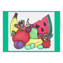 Fruit Fairies ~ Blank Card by PJ_Masi_Illustration Fruit Fairies ~ Blank Card