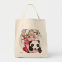 Fruit Fuzz Grocery Tote bags