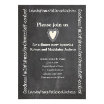 Fruit of the Spirit Chalkboard Anniversary Party Personalized Invite