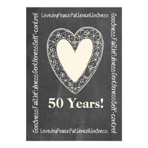 Fruit of the Spirit Chalkboard Anniversary Party Personalized Invite