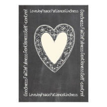Fruit of the Spirit Chalkboard Wedding Invitation