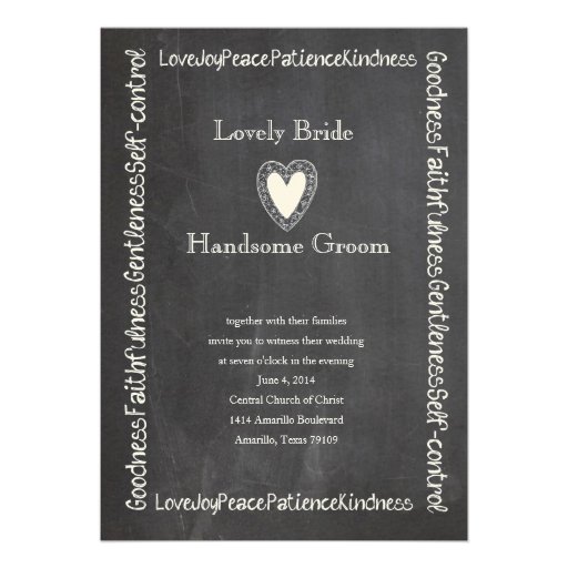 Fruit of the Spirit Chalkboard Wedding Invitation